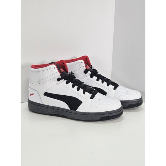 PUMA Rebound Layup Elevated High Top  Mens 9.5 White Basketba Sneakers  39298401 - Picture 2 of 8
